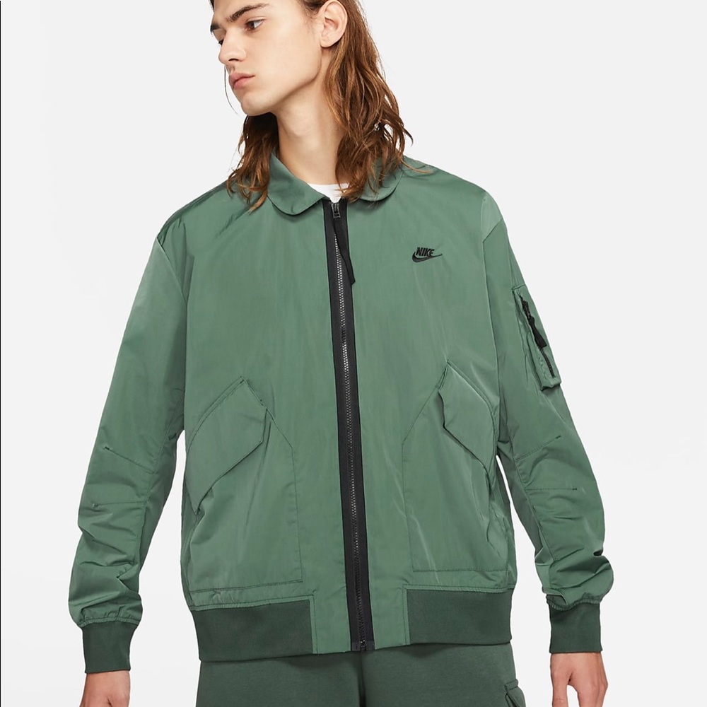 Nike Sportswear Windbreaker Bomber Jacket L Stone